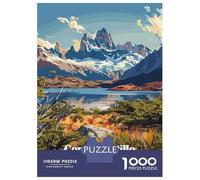 Jigsaw Puzzle for Adults 1000 Pieces, Cerro Castillo National Park Chile Artwork, Mindfulness Activity, Winter Indoor Entertainment, Premium Thick Cardboard, 52x38cm/1000pcs