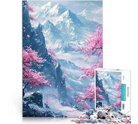 Jigsaw Puzzle for Adults 1000 Pieces Cherry Blossom Japan Fuji Stressabbau denn eignet sich ideal als Geschenk für die ganze Familie75x50cm