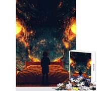 Jigsaw Puzzle for Adults 1000 Pieces Child Confronting Monster in Bedroom Anti-Stress Toys Birthday Gifts Educational Games Decompressing Intellectual Size 38x52cm