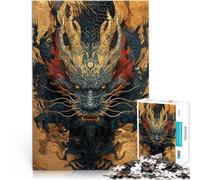 Jigsaw Puzzle for Adults 1000 Pieces Chinese Dragon Made of wood for and 14 years and over Each piece is unique - Fun and challenging game for the whole ideas。size:50x75cm