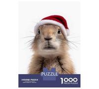 Jigsaw Puzzle for Adults 1000 Pieces Christmas Prairie Dog with Santa Hat Jigsaws for Adults Toy Wall Decor Improve Memory for Is Ideal As A Gift 52x38cm/1000pcs