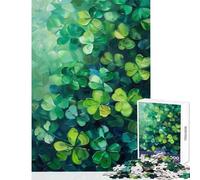Jigsaw Puzzle for Adults 1000 Pieces Clover Leaves Shamrocks Jigsaw 1000 Piece Fun Games Secret Santa Gifts But Fun And Humorous (38x26cm)