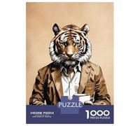 Jigsaw Puzzle for Adults 1000 Pieces Coffee Tiger Jigsaw Puzzle Relaxing Games Difficult Challenge Unique Gifts for Birthday And Christmas 38x26cm/1000pcs