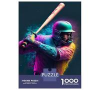 Jigsaw Puzzle for Adults 1000 Pieces Colorful Baseball Player Puzzles for Adults Relax Games Pattern Assembly for Is Ideal As A Gift 52x38cm/1000pcs