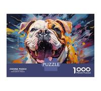 Jigsaw Puzzle for Adults 1000 Pieces Colorful English Bulldog Jigsaw Puzzle Relaxing Games Difficult Challenge Unique Gifts for Birthday And Christmas 70x50cm/1000pcs