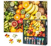 Jigsaw Puzzle for Adults 1000 Pieces - Colorful Fruit Stand & Veggie Garden Design - Fresh Farm-to-Table Theme Puzzle(27.5" x 19.7")
