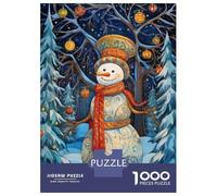 Jigsaw Puzzle for Adults 1000 Pieces Colorful Xmas Snowman Puzzles for Adults Relax Games Pattern Assembly for Is Ideal As A Gift 38x26cm/1000pcs