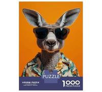 Jigsaw Puzzle for Adults 1000 Pieces Cool Kangaroo in Hawaiian Shirt Adult Jigsaw Puzzle Relaxing Games Wall Decoration for Is Ideal As A Gift 70x50cm/1000pcs