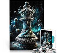 Jigsaw Puzzle for Adults 1000 Pieces Cosmic Chess Piece Made of cardboard for and 14 years and over Relaxing games Improving love between couples。size:38x52cm/14.96x20.47inch