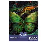 Jigsaw Puzzle for Adults 1000 Pieces Cosmic Green Butterfly Jigsaw Puzzle Relax Games Precision Cutting Parent-child Interaction 38x26cm/1000pcs