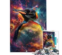 Jigsaw Puzzle for Adults 1000 Pieces Cosmic Penguin Magic Jigsaw for Adults Relax Games Perfect Decoration for Is Ideal As A Gifts (Size 38x52cm)
