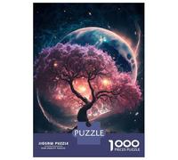 Jigsaw Puzzle for Adults 1000 Pieces Cosmic Sakura Tree Jigsaw for Adults Relax Games Hand Speed Race Difficult And Challenge 70x50cm/1000pcs