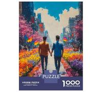 Jigsaw Puzzle for Adults 1000 Pieces Couple Walking in City Puzzles for Adults Relax Games Pattern Assembly for Is Ideal As A Gift 38x26cm/1000pcs