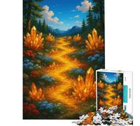Jigsaw Puzzle for Adults 1000 Pieces Crystal Path Through Forest Landscape Jigsaw for Adults Relax Games Perfect Decoration for Is Ideal As A Gifts (Size 50x75cm)