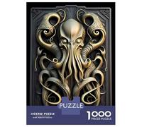 Jigsaw Puzzle for Adults 1000 Pieces Cthulhu Golden Art Deco Jigsaw Puzzle Brain Teaser Game Stress Reliever Birthday And Unique Gifts 38x26cm/1000pcs