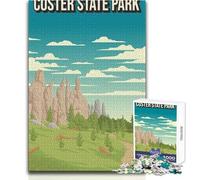 Jigsaw Puzzle for Adults 1000 Pieces Custer State Park Pixel Art Poster Beautiful Design Game Perfect Decoration Gift Birthday Size 38x52cm