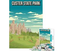 Jigsaw Puzzle for Adults 1000 Pieces Custer State Park Pixel Art Poster Educational Games Toys Educational Games Great Gifts And Toys A Work of Art (Size 38x26cm)