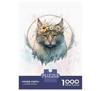 Jigsaw Puzzle for Adults 1000 Pieces Cute American Bobtail Cat Teenager Puzzles Fun Games Staycation Kill Time for Is Ideal As A Gift 70x50cm/1000pcs