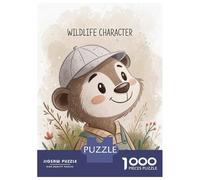Jigsaw Puzzle for Adults 1000 Pieces, Cute Bear Character in Overalls Artwork, Mindfulness Activity, Winter Indoor Entertainment, Premium Puzzle Pieces, 70x50cm/1000pcs