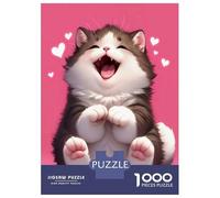 Jigsaw Puzzle for Adults 1000 Pieces Cute Joyful Kitten Jigsaw Puzzle Toy Wall Decor Wall Decoration Parent-child Interaction 52x38cm/1000pcs