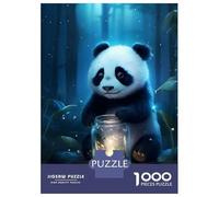 Jigsaw Puzzle for Adults 1000 Pieces Cute Panda Bear Glow Teenager Puzzles Fun Games Staycation Kill Time for Is Ideal As A Gift 52x38cm/1000pcs