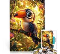 Jigsaw Puzzle for Adults 1000 Pieces Cute Toucan in Jungle Stress Reliever Difficult Challenge Secret Santa Gifts 50x70cm