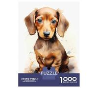 Jigsaw Puzzle for Adults 1000 Pieces Dachshund in Watercolor Jigsaw for Adults Relax Games Hand Speed Race Difficult And Challenge 38x26cm/1000pcs