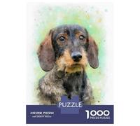 Jigsaw Puzzle for Adults 1000 Pieces Dachshund Watercolor Jigsaw Puzzle Relax Games Precision Cutting Parent-child Interaction 52x38cm/1000pcs