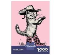Jigsaw Puzzle for Adults 1000 Pieces Dancing Cowgirl Cat Jigsaws for Adults Toy Wall Decor Improve Memory for Is Ideal As A Gift 52x38cm/1000pcs