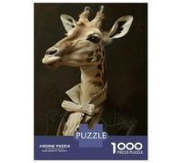 Jigsaw Puzzle for Adults 1000 Pieces Dapper Giraffe Portrait Jigsaws for Adults Toy Wall Decor Improve Memory for Is Ideal As A Gift 38x26cm/1000pcs