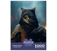 Jigsaw Puzzle for Adults 1000 Pieces Dark Evil Funny Ninja Cat Teenager Puzzles Fun Games Staycation Kill Time for Is Ideal As A Gift 70x50cm/1000pcs