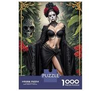 Jigsaw Puzzle for Adults 1000 Pieces Day of The Dead Woman Puzzles for Adults Relax Games Pattern Assembly for Is Ideal As A Gift 38x26cm/1000pcs