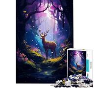 Jigsaw Puzzle for Adults 1000 Pieces Deer Fairytale Pixel Art Educational Games Toys Educational Games Great Gifts And Toys A Work of Art (Size 38x52cm)