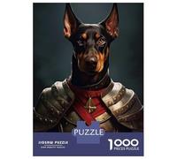 Jigsaw Puzzle for Adults 1000 Pieces Doberman in Armor Jigsaw for Adults Relax Games Hand Speed Race Difficult And Challenge 52x38cm/1000pcs