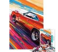 Jigsaw Puzzle for Adults 1000 Pieces Dodge Charger Speed Art Fun at Home Activities, Improve Memory Relax Games for Ages 14 And over (50x75cm)
