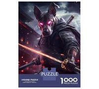 Jigsaw Puzzle for Adults 1000 Pieces Dog Basset Hound Samurai Warrior Jigsaw for Adults Relax Games Hand Speed Race Difficult And Challenge 70x50cm/1000pcs