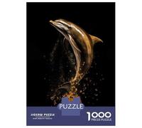 Jigsaw Puzzle for Adults 1000 Pieces Dolphin Gold Dark Teenager Puzzles Fun Games Analysis And Logic Difficult And Challenge 38x26cm/1000pcs