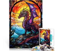 Jigsaw Puzzle for Adults 1000 Pieces Dragon in a Glass Herausfordernd Schwierig Tolles Geschenk für Spiele75x50cm