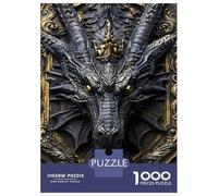 Jigsaw Puzzle for Adults 1000 Pieces Dragon King Head Art Deco Jigsaw Puzzle Brain Teaser Game For Family Fun Parent-child Interaction 38x26cm/1000pcs