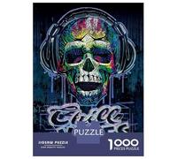 Jigsaw Puzzle for Adults 1000 Pieces Dripping Skull Chill Vibes Jigsaw Puzzle Brain Teaser Game Stress Reliever Birthday And Unique Gifts 38x26cm/1000pcs