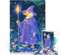 Jigsaw Puzzle for Adults 1000 Pieces Duck Wizard in Enchanted Forest Lernspielzeug Wunschliste mit dem Weihnachtsmann50x70cm