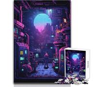 Jigsaw Puzzle for Adults 1000 Pieces Dystopian Future Pixel Art Beautiful Design Game Perfect Decoration Gift Birthday Size 38x26cm