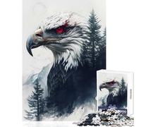Jigsaw Puzzle for Adults 1000 Pieces Eagle Double Exposure Educational Toy Secret Santa Gifts Fun Games Improving Love between Couples Size 38x52cm
