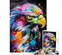 Jigsaw Puzzle for Adults 1000 Pieces Eagle Popart Painting Hands-on Game Perfect Decoration Educational Toy Suitable for Desktop Decoration (38x26cm)