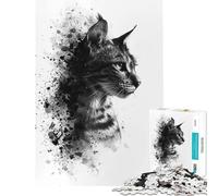 Jigsaw Puzzle for Adults 1000 Pieces Egyptian Mau Watercolor Educational Game Learning Educational Toys Great Gifts And Toys for The Whole Family (Size 38x26cm)