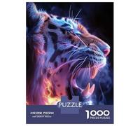 Jigsaw Puzzle for Adults 1000 Pieces, Electric Tiger Roar Artwork, Stress Relief Activity, Christmas Family Activity, Premium Puzzle Pieces, 38x26cm/1000pcs
