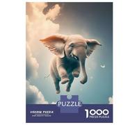 Jigsaw Puzzle for Adults 1000 Pieces Elephant Flying Animal Jigsaw Puzzle Brain Teaser Game For Family Fun Parent-child Interaction 38x26cm/1000pcs