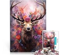 Jigsaw Puzzle for Adults 1000 Pieces Elk the Royal beaute Made of wood for and 14 years and over Challenging To Complete But Fun And Humorous Great Gift。size:50x75cm/19.68x29.52inch