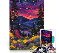 Jigsaw Puzzle for Adults 1000 Pieces Enchanted Forest Landscape at Twilight, Relaxing Games, Difficult Hard, Wishlist with Santa Claus 50x75cm