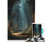Jigsaw Puzzle for Adults 1000 Pieces Enchanted Forest Path with Fireflies, Relaxing Games, Difficult Hard, Wishlist with Santa Claus 38x26cm